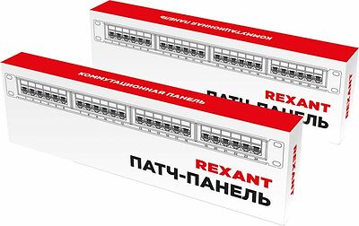 REXANT 02-0041 Панель коммутационная 19 quot;, 1U, 24 порта, STP, RJ-45, CAT 5e REXANT PRO