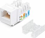 REXANT 02-0064 Модуль Keystone Jack RJ-45(8P8C), UTP неэкранированный, CAT 5e, тип 90 градусов, белый REXANT PRO