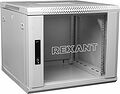 REXANT 04-0966-111 Настенный шкаф 19 quot; 9U 600×600×501 (ШxГxВ), дверь стекло, металлическая задняя стенка, боковые съемные стенки, RAL 7035 REXANT