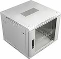 REXANT 04-0966-111 Настенный шкаф 19 quot; 9U 600×600×501 (ШxГxВ), дверь стекло, металлическая задняя стенка, боковые съемные стенки, RAL 7035 REXANT