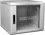 REXANT 04-1266-111 Настенный шкаф 19 quot; 12U 600×600×635 (ШxГxВ), дверь стекло, металлическая задняя стенка, боковые съемные стенки, RAL 7035 REXANT