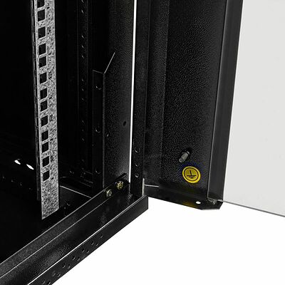 REXANT 04-1266-112 Настенный шкаф 19 quot; 12U 600×600×635 (ШxГxВ), дверь стекло, металлическая задняя стенка, боковые съемные стенки, RAL 9005 REXANT