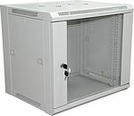 REXANT 04-2221 Шкаф настенный 19 quot; 9U 600×600×500мм (ШxГxВ) - передняя дверь стекло, боковые стенки съемные (разобранный) RAL 7035 REXANT PRO