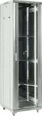 REXANT 04-2266-211 Напольный шкаф 19 quot; 22U 600×600×1164 (ШxГxВ), дверь стекло, металлическая задняя дверь, боковые съемные стенки, RAL 7035 REXANT