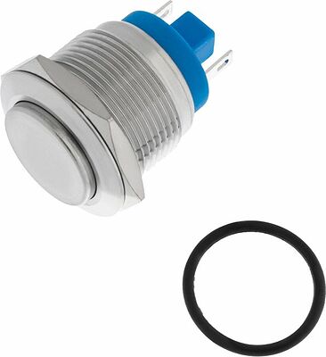 REXANT 06-0358-B Кнопка антивандальная Ø19 Б/Фикс (2с) OFF-(ON) выпуклая (PBS-28В-4) REXANT (в упак. 1шт.)