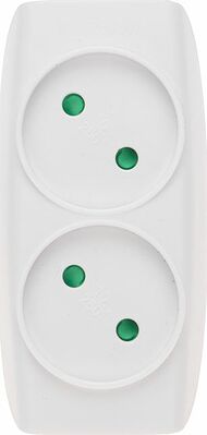 REXANT 11-1074 Двойник электрический 10А б/з вертикальный белый REXANT