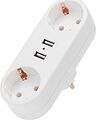 REXANT 11-1090 Двойник электрический линейный 16А с/з + 2 USB-порта, 2,4 А, белый REXANT