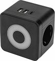 REXANT 11-1252 Двойник электрический Куб 16А с/з + 2хUSB-A 2,4А + USB Type-C 3А с ночной подсветкой, черный REXANT REXANT 11-1252 Двойник электрический Куб 16А с/з + 2хUSB-A 2,4А + USB Type-C 3А с ночной подсветкой, черный REXANT