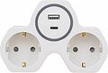 REXANT 11-1253 Двойник электрический (разветвитель) 16А с/з + USB-A + USB-C с защитными шторками, белый REXANT REXANT 11-1253 Двойник электрический (разветвитель) 16А с/з + USB-A + USB-C с защитными шторками, белый REXANT