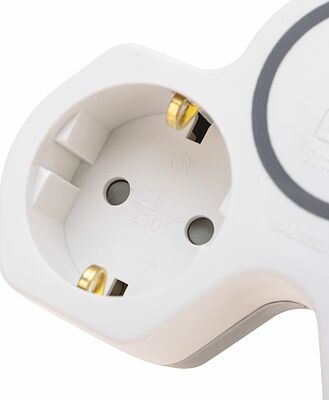 REXANT 11-1253 Двойник электрический (разветвитель) 16А с/з + USB-A + USB-C с защитными шторками, белый REXANT