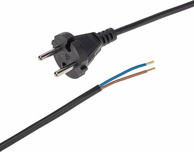 REXANT 11-1305 Шнур электрический с вилкой ПВС 2х0,75 мм² 1,5м черный REXANT