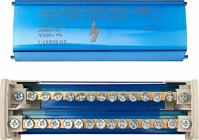 REXANT 11-2302-15 Шина на DIN-рейку в корпусе (кросс-модуль) 2х15 REXANT