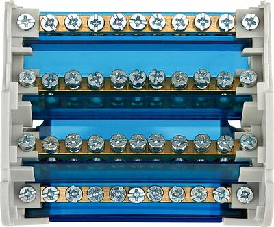 REXANT 11-2304-11 Шина на DIN-рейку в корпусе (кросс-модуль) 4х11 REXANT