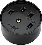 REXANT 11-8525 Розетка РШ для электрической плиты 32А, 380В, 3Р+РЕ (ОУ) черная REXANT