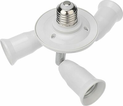 REXANT 11-8863 Разветвитель цокольный Е27-3хЕ27 (поворотный цоколь) белый REXANT