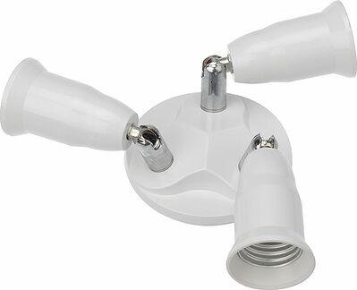 REXANT 11-8863 Разветвитель цокольный Е27-3хЕ27 (поворотный цоколь) белый REXANT