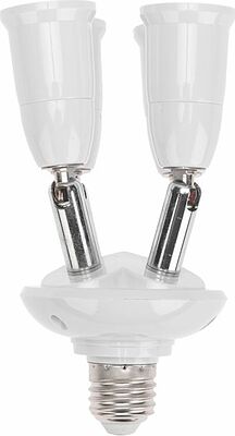 REXANT 11-8864 Разветвитель цокольный Е27-4хЕ27 (поворотный цоколь) белый REXANT