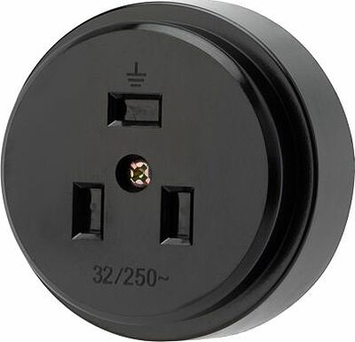 REXANT 11-8983 Розетка РШ для электрической плиты 32А, 250В, 2Р+РЕ (ОУ) черная REXANT