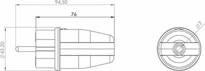 REXANT 111-001 Вилка влагозащищенная прямая, с/з, 16А, IP44, каучук, черная REXANT