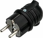 REXANT 111-003 Вилка влагозащищенная угловая, с/з, 16А, IP44 каучук, черная REXANT