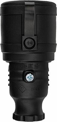 REXANT 111-004 Розетка влагозащищенная переносная с крышкой 1 гнездо, с/з, 16А, IP44 каучук, черная REXANT