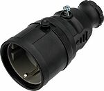 REXANT 111-005 Розетка влагозащищенная переносная 1 гнездо, с/з, 16А, IP20/44 каучук, черная REXANT