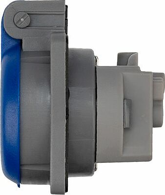 REXANT 111-008 Розетка влагозащищенная панельная с крышкой 1 гнездо, 2Р+РЕ, с/з, с/у, 16А, IP54, серая REXANT
