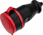 REXANT 111-012 Розетка влагозащищенная переносная с крышкой 1 гнездо, 3Р+РЕ, 32А, IP44, каучук, черная REXANT