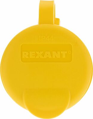 REXANT 111-122 Розетка влагозащищенная переносная с крышкой 1 гнездо, с/з, 16А, IP54, каучук, желтая REXANT