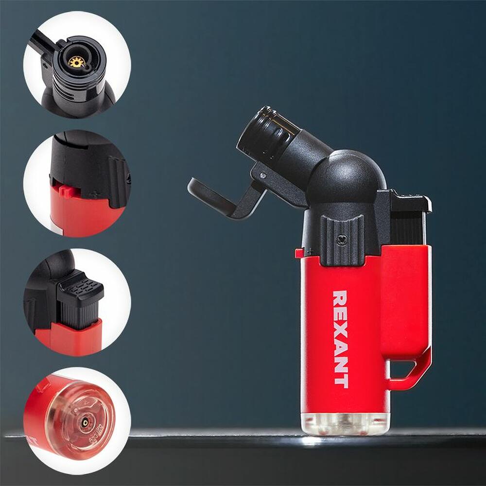REXANT 12-0010-1 Турбо горелка GT-10 заправляемая, красная REXANT