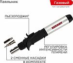 REXANT 12-0501 Паяльник-горелка с пьезоподжигом, газовый, 17мл, 2 насадки, блистер REXANT