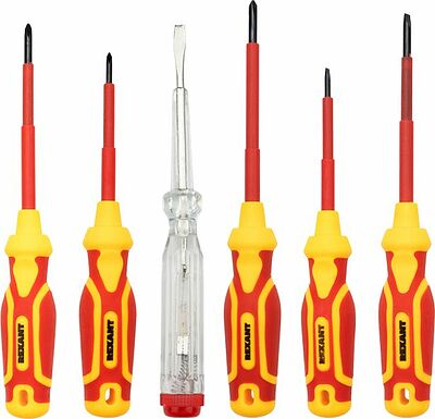 REXANT 12-4692-3 Набор диэлектрического инструмента RI-02, тканевый пенал, 11 предметов, до 1000В REXANT