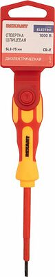 REXANT 12-4712 Отвертка шлицевая диэлектрическая SL4х100мм, до 1000В, двухкомпонентная рукоятка REXANT