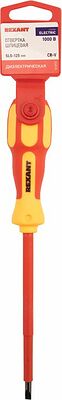 REXANT 12-4713 Отвертка шлицевая диэлектрическая SL5х125мм, до 1000В, двухкомпонентная рукоятка REXANT