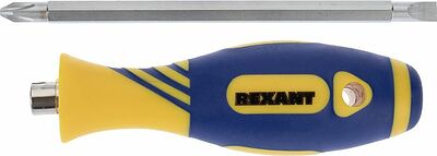 REXANT 12-4741 Отвертка комбинированная, двухкомпонентная рукоятка, двухсторонний стержень 120мм (крестовая PH2, шлицевая SL6) REXANT