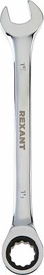 REXANT 12-5810-1 Ключ комбинированный трещоточный 15мм, CrV, зеркальный хром REXANT 