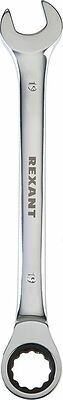 REXANT 12-5813-1 Ключ комбинированный трещоточный 19мм, CrV, зеркальный хром REXANT 
