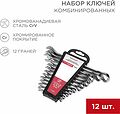 REXANT 12-5842 Набор ключей комбинированных (6-14, 17, 19, 22мм) 12 шт, CrV, зеркальное хромирование REXANT REXANT 12-5842 Набор ключей комбинированных (6-14, 17, 19, 22мм) 12 шт, CrV, зеркальное хромирование REXANT