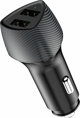 REXANT 16-0240 Автомобильное зарядное устройство c двумя портами (USB-A QC 3.0 + USB-A 3,1A) со световой индикацией, 18Вт, черное REXANT