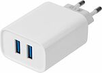 REXANT 16-0276 Сетевое зарядное устройство 2 x USB, 5V, 2,4 A, белое REXANT