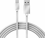 REXANT 18-1899 Кабель USB-A – Type-C, 2,1A, 1м, в серебрянной нейлоновой оплетке REXANT