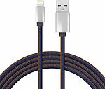 REXANT 18-4248 Кабель USB-A – Lightning, 2,4A, 1м, в нейлоновой оплетке (джинсовая ткань) REXANT