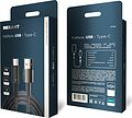 REXANT 18-7064 Кабель USB-A – Type-C, 6А, 66Вт, 1м, в черной нейлоновой оплетке, со световой индикацией REXANT REXANT 18-7064 Кабель USB-A – Type-C, 6А, 66Вт, 1м, в черной нейлоновой оплетке, со световой индикацией REXANT