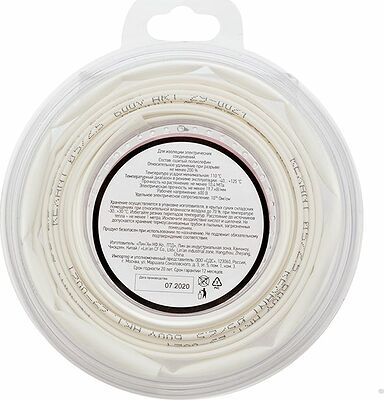 REXANT 29-0021 Трубка термоусаживаемая ТУТ нг 5,0/2,5мм, белая, ролик 2,44м REXANT