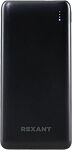 REXANT 30-2051 Портативное зарядное устройство Power Bank (аккумуляторная батарея) 10000 mAh с Quick Charge и Power Delivery, черное REXANT