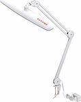 REXANT 31-0409 Лампа настольная бестеневая, струбцина, Blue Stream, 117 SMD LED, диммер (4 уровня), белая REXANT