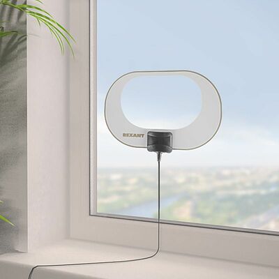 REXANT 34-0715 Антенна комнатная «Активная» с USB питанием, для цифрового телевидения DVB-T2, Ag-715 REXANT