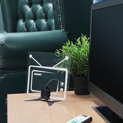 REXANT 34-0719 Антенна комнатная «Активная» с USB питанием, для цифрового телевидения DVB-T2, Ag-719 REXANT