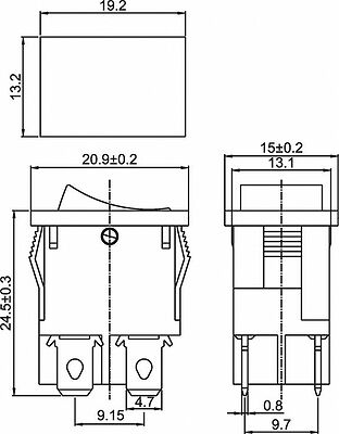 REXANT 36-2190-1 Выключатель клавишный 250В 6А (4с) ON-OFF красный с подсветкой Mini (1 шт/уп) REXANT