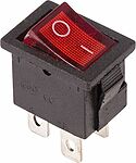 REXANT 36-2190-1 Выключатель клавишный 250В 6А (4с) ON-OFF красный с подсветкой Mini (1 шт/уп) REXANT